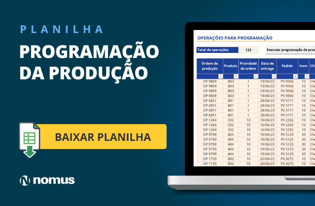 Planilha de programação da produção [GRÁTIS] 