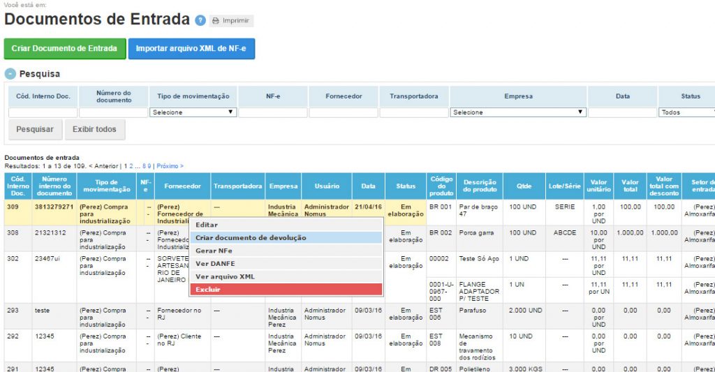 6 Doc De Devolucao Nomus Erp Industrial 1176